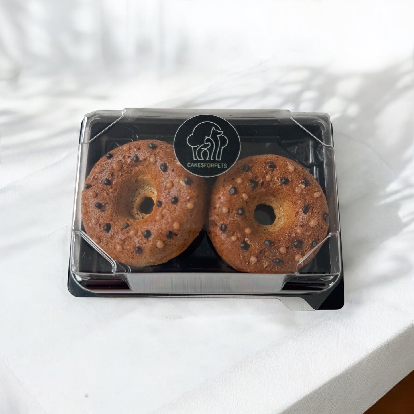 Boxe Pâtisseries Chien - 2 Donuts - Pomme Banane Miel