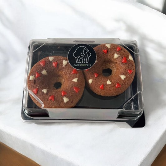 Boxe Pâtisseries Chien - 2 Donuts - Pomme Banane Miel