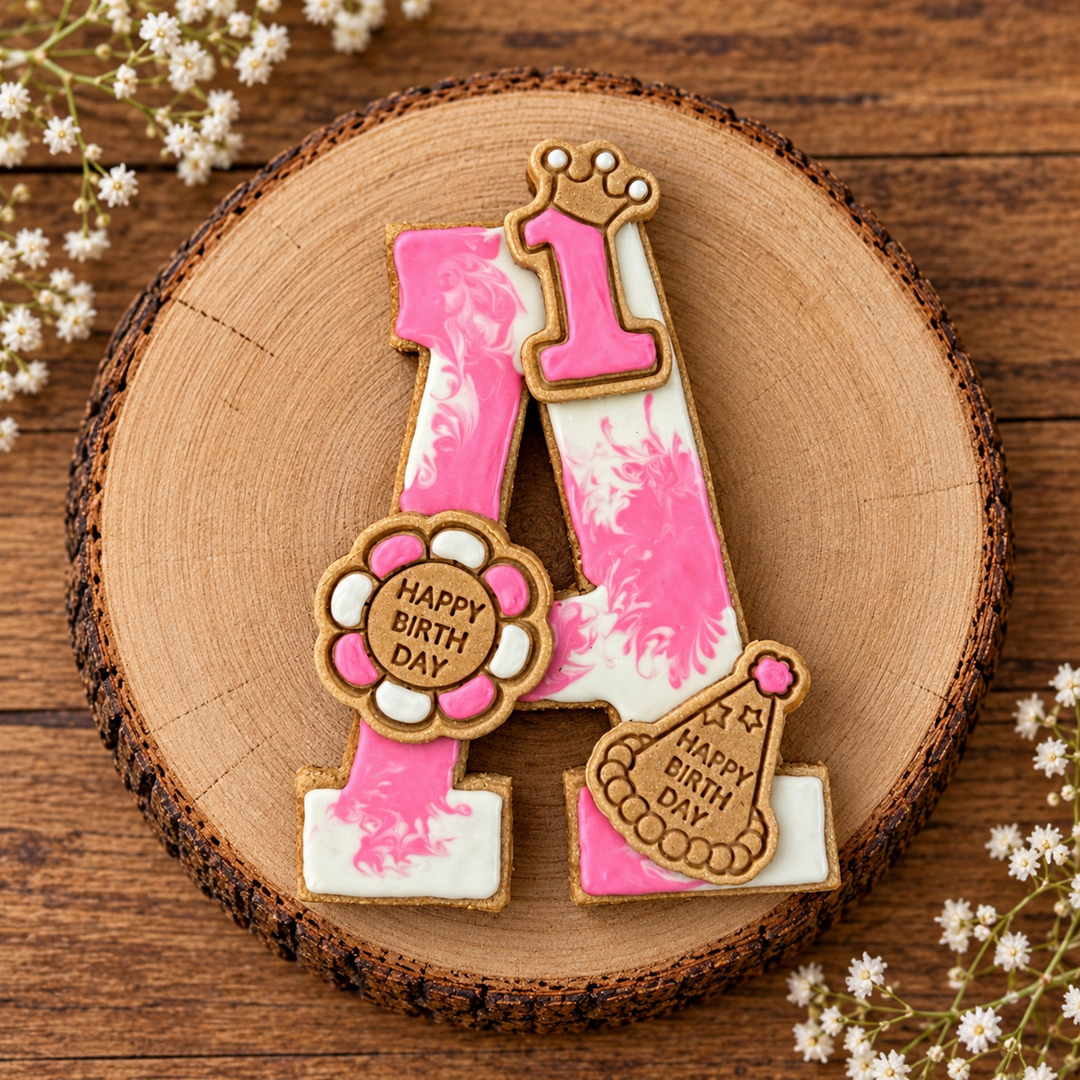 Biscuit d'Anniversaire pour chien - Mon Initiale gourmande