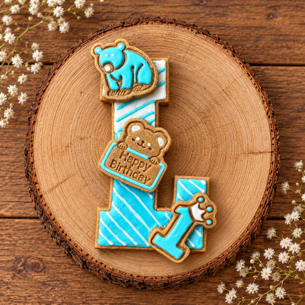 Biscuit d'Anniversaire pour chien - Mon Initiale gourmande