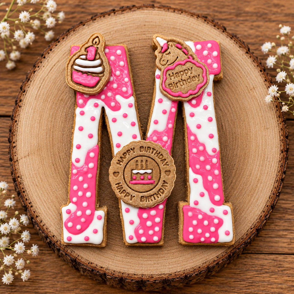 Biscuit d'Anniversaire pour chien - Mon Initiale gourmande