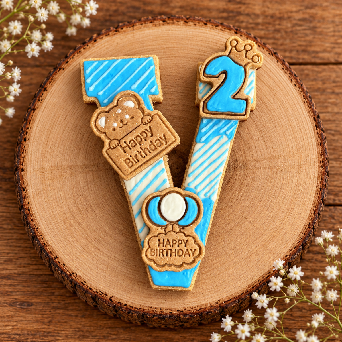 Biscuit d'Anniversaire pour chien - Mon Initiale gourmande