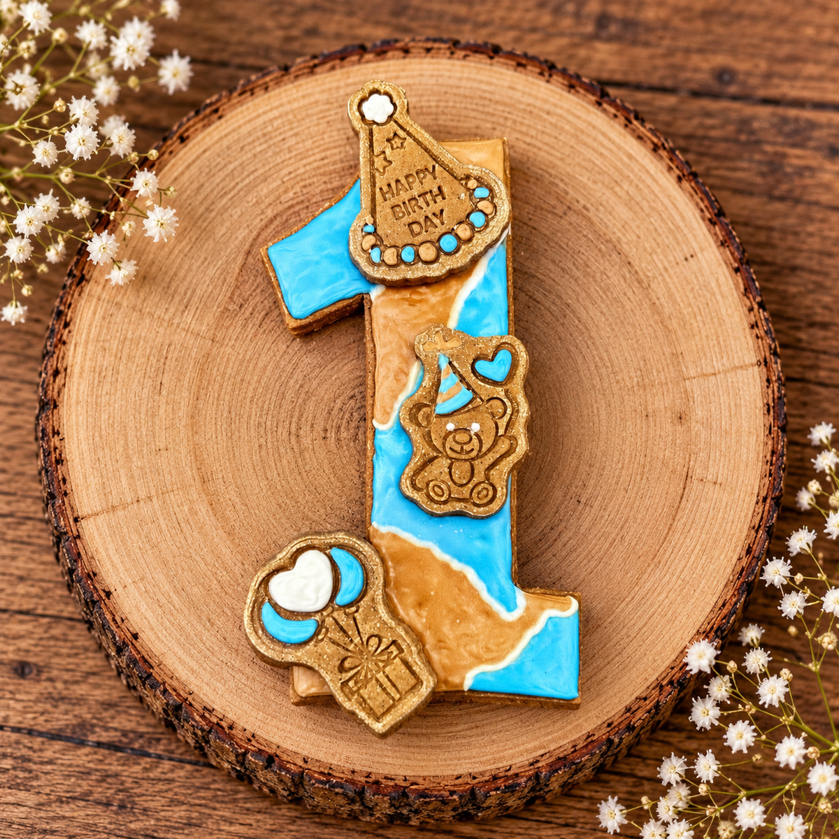 Biscuit d'Anniversaire pour chien - Number Cake