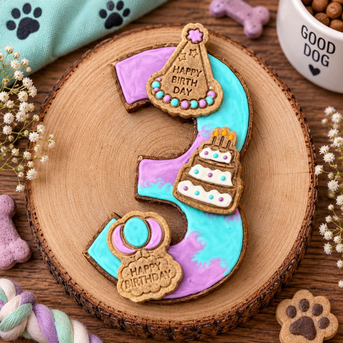 Dog Birthday Cake - Dog Paw